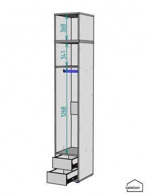 Шкаф с антресолью Linnea MHR-1A-3 2450х400х510 (Белый-М 11.1.2) в Заречном - zarechnyy.ok-mebel.com | фото 3