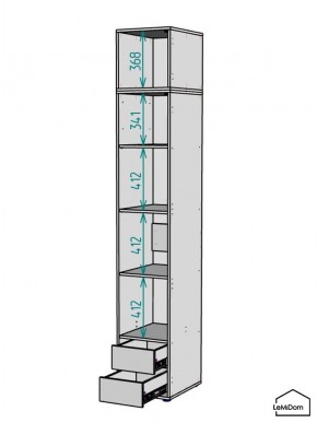 Шкаф с антресолью Linnea MHR-1A-4 2450х400х510 (Белый-М 11.1.1) в Заречном - zarechnyy.ok-mebel.com | фото 3