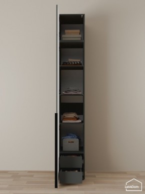 Шкаф с антресолью Linnea MHR-1A-4 2450х400х510 (Графит-М 11.1.25) в Заречном - zarechnyy.ok-mebel.com | фото 4