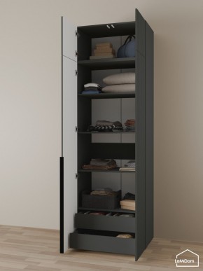 Шкаф с антресолью Linnea MHR-2A-3 2450х800х510 (Графит-М 11.1.25) в Заречном - zarechnyy.ok-mebel.com | фото 6