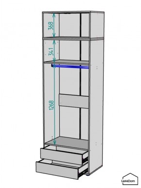 Шкаф с антресолью Linnea MHR-2POA-3 2450х800х510 (Белый-М 11.1.2) в Заречном - zarechnyy.ok-mebel.com | фото 3