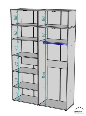 Шкаф с антресолью Linnea MHR-4POA-1 2450х1600х510 (Белый-М 11.1.2) в Заречном - zarechnyy.ok-mebel.com | фото 3