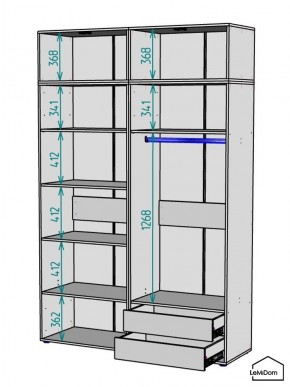 Шкаф с антресолью Linnea MHR-4POA-2 2450х1600х510 (Белый-М 11.1.2) в Заречном - zarechnyy.ok-mebel.com | фото 3