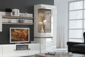 Шкаф с витриной 3D/TYP 01L, LINATE ,цвет белый/сонома трюфель в Заречном - zarechnyy.ok-mebel.com | фото 6