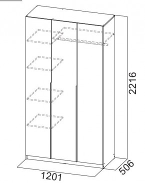 Шкаф ШК-5 (1200) Меланж в Заречном - zarechnyy.ok-mebel.com | фото 6