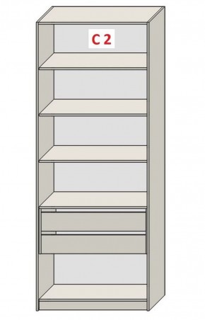 Шкаф СТАНДАРТ С1 без ящика серия "ГЕСТИЯ" (Бежевый песок/Дуб Небраска натуральный ) 800*520*2300 в Заречном - zarechnyy.ok-mebel.com | фото 6