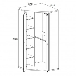 Шкаф угловой 2D, MAGELLAN, цвет Сосна винтаж в Заречном - zarechnyy.ok-mebel.com | фото 2