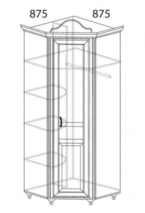 Шкаф угловой №562 "Алиса" (угол 875*875) в Заречном - zarechnyy.ok-mebel.com | фото 2