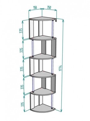 Стеллаж Maria S113-MA (Графит) в Заречном - zarechnyy.ok-mebel.com | фото 3