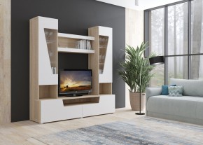 Стенка АНТАЛИЯ 2 (Сонома/Белый софт) в Заречном - zarechnyy.ok-mebel.com | фото 3