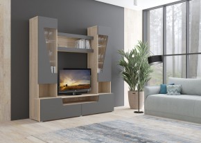 Стенка АНТАЛИЯ 2 (Сонома/Графит софт) в Заречном - zarechnyy.ok-mebel.com | фото 3