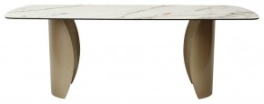 Стол BRONTE 220 KL-188 Контрастный мрамор матовый, итальянская керамика/ Шампань, ®DISAUR в Заречном - zarechnyy.ok-mebel.com | фото 2