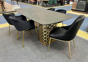 Стол CHIAVARI 220 KL-116 Черный мрамор матовый, итальянская керамика / бронзовый, ®DISAUR в Заречном - zarechnyy.ok-mebel.com | фото 2
