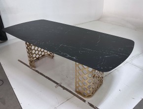 Стол CHIAVARI 220 KL-116 Черный мрамор матовый, итальянская керамика / бронзовый, ®DISAUR в Заречном - zarechnyy.ok-mebel.com | фото 6