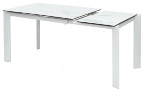 Стол CORNER 120 HIGH GLOSS STATUARIO керамика, стекло/ белый каркас, ®DISAUR в Заречном - zarechnyy.ok-mebel.com | фото 3