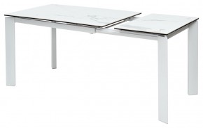 Стол CORNER 120 HIGH GLOSS STATUARIO керамика, стекло/ белый каркас, ®DISAUR в Заречном - zarechnyy.ok-mebel.com | фото 4