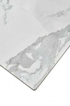 Стол CREMONA 140 HIGH GLOSS STATUARIO Белый мрамор глянцевый, керамика/ белый каркас, ®DISAUR в Заречном - zarechnyy.ok-mebel.com | фото 6