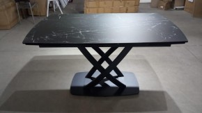 Стол FOGGIA 140 KL-116 Черный мрамор матовый, итальянская керамика/ черный каркас, ®DISAUR в Заречном - zarechnyy.ok-mebel.com | фото 2
