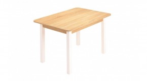 Стол ЛДСП (опоры белые) дуб сонома в Заречном - zarechnyy.ok-mebel.com | фото