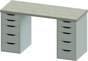 Стол письменный Ингар 2/55 140x75x55, дуб беленый/белый в Заречном - zarechnyy.ok-mebel.com | фото 2