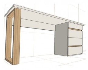 Стол письменный с тумбой 4 ящика (1450) в Заречном - zarechnyy.ok-mebel.com | фото 2