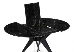 Стол стеклянный Рикла 110(150)х110х76 черный мрамор / черный в Заречном - zarechnyy.ok-mebel.com | фото 4