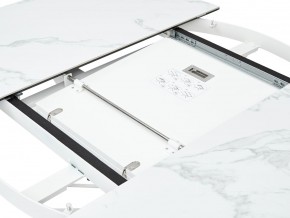 Стол TRENTO 120 HIGH GLOSS STATUARIO Белый мрамор глянцевый, керамика/ белый каркас, ®DISAUR в Заречном - zarechnyy.ok-mebel.com | фото 3