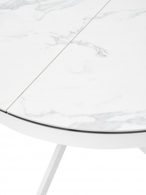 Стол TRENTO 120 HIGH GLOSS STATUARIO Белый мрамор глянцевый, керамика/ белый каркас, ®DISAUR в Заречном - zarechnyy.ok-mebel.com | фото 4