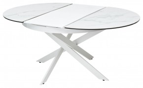 Стол TRENTO 120 HIGH GLOSS STATUARIO Белый мрамор глянцевый, керамика/ белый каркас, ®DISAUR в Заречном - zarechnyy.ok-mebel.com | фото 6