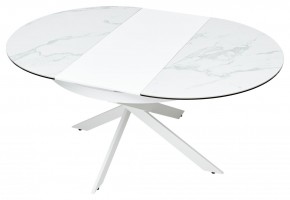 Стол TRENTO 120 HIGH GLOSS STATUARIO Белый мрамор глянцевый, керамика/ белый каркас, ®DISAUR в Заречном - zarechnyy.ok-mebel.com | фото 8