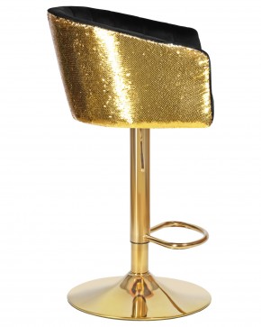 Стул барный DOBRIN DARCY GOLD SHINY, черный велюр с золотыми пайетками в Заречном - zarechnyy.ok-mebel.com | фото 3