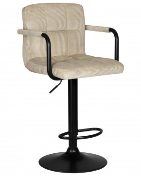 Стул барный DOBRIN KRUGER ARM BLACK, бежевый вельвет (LAR-E2041-04) в Заречном - zarechnyy.ok-mebel.com | фото