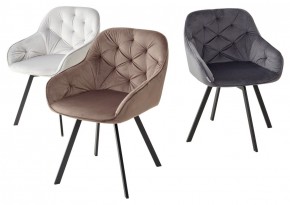Стул GALE 360 град. поворот. BLUVEL-03 LIGHT GREY, велюр/ черный каркас, М-City в Заречном - zarechnyy.ok-mebel.com | фото 2