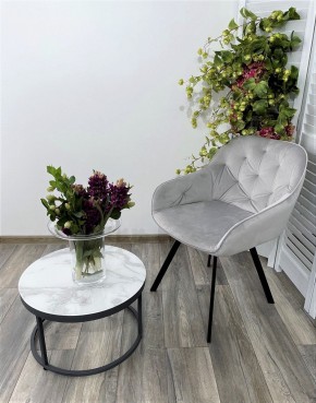 Стул GALE 360 град. поворот. BLUVEL-03 LIGHT GREY, велюр/ черный каркас, М-City в Заречном - zarechnyy.ok-mebel.com | фото 6