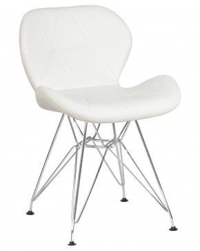 Стул обеденный DOBRIN BUTTERFLY CHROME, ножки хром, цвет белый в Заречном - zarechnyy.ok-mebel.com | фото