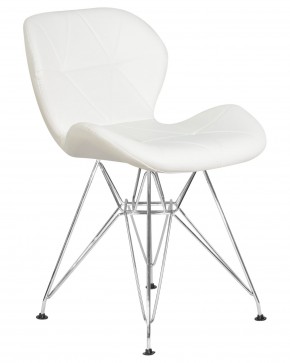 Стул обеденный DOBRIN BUTTERFLY CHROME, ножки хром, цвет белый в Заречном - zarechnyy.ok-mebel.com | фото 2