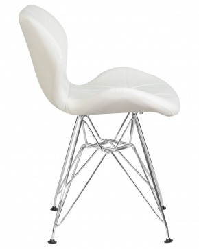 Стул обеденный DOBRIN BUTTERFLY CHROME, ножки хром, цвет белый в Заречном - zarechnyy.ok-mebel.com | фото 3