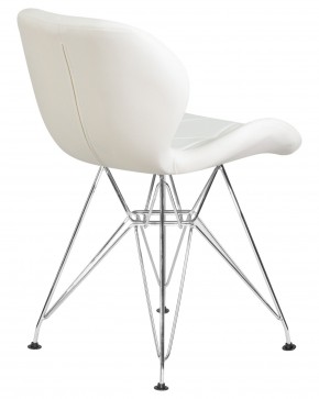 Стул обеденный DOBRIN BUTTERFLY CHROME, ножки хром, цвет белый в Заречном - zarechnyy.ok-mebel.com | фото 4