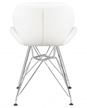 Стул обеденный DOBRIN BUTTERFLY CHROME, ножки хром, цвет белый в Заречном - zarechnyy.ok-mebel.com | фото 5