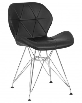 Стул обеденный DOBRIN BUTTERFLY CHROME, ножки хром, цвет чёрный в Заречном - zarechnyy.ok-mebel.com | фото