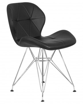 Стул обеденный DOBRIN BUTTERFLY CHROME, ножки хром, цвет чёрный в Заречном - zarechnyy.ok-mebel.com | фото 2