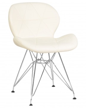 Стул обеденный DOBRIN BUTTERFLY CHROME, ножки хром, цвет кремовый в Заречном - zarechnyy.ok-mebel.com | фото