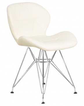 Стул обеденный DOBRIN BUTTERFLY CHROME, ножки хром, цвет кремовый в Заречном - zarechnyy.ok-mebel.com | фото 2