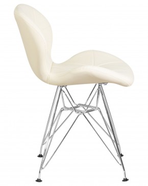 Стул обеденный DOBRIN BUTTERFLY CHROME, ножки хром, цвет кремовый в Заречном - zarechnyy.ok-mebel.com | фото 3