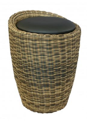 Табурет с местом для хранения LM-1100Rattan, чёрный в Заречном - zarechnyy.ok-mebel.com | фото
