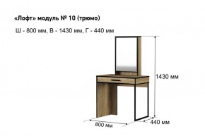 Трюмо "Лофт 10" в Заречном - zarechnyy.ok-mebel.com | фото 3