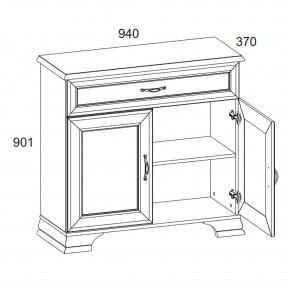 Тумба 2D1S, TIFFANY, цвет вудлайн кремовый в Заречном - zarechnyy.ok-mebel.com | фото 3