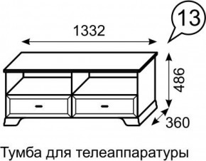 Тумба для телеаппаратуры Венеция 13 бодега в Заречном - zarechnyy.ok-mebel.com | фото 2