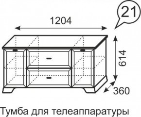 Тумба для телеаппаратуры Венеция 21 бодега в Заречном - zarechnyy.ok-mebel.com | фото 3