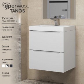 Тумба под раковину Uperwood Tanos 50 см, подвесная, белая матовая в Заречном - zarechnyy.ok-mebel.com | фото 6